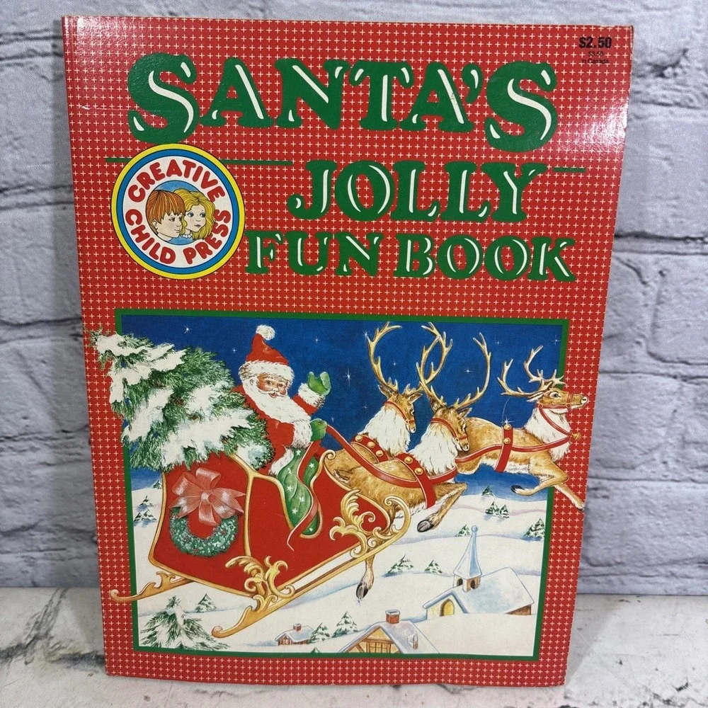 SANTA'S JOLLY FUN BOOK Creative Child Press 1985 Playmore Inc Waldman Unmarked